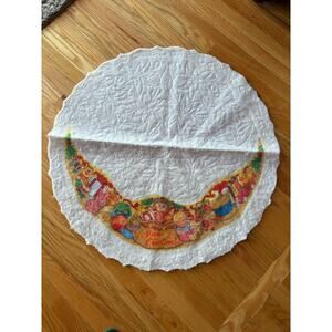 Vintage Rennoc Felt Christmas Tree Skirt Merry Christmas Toys Dolls Retro